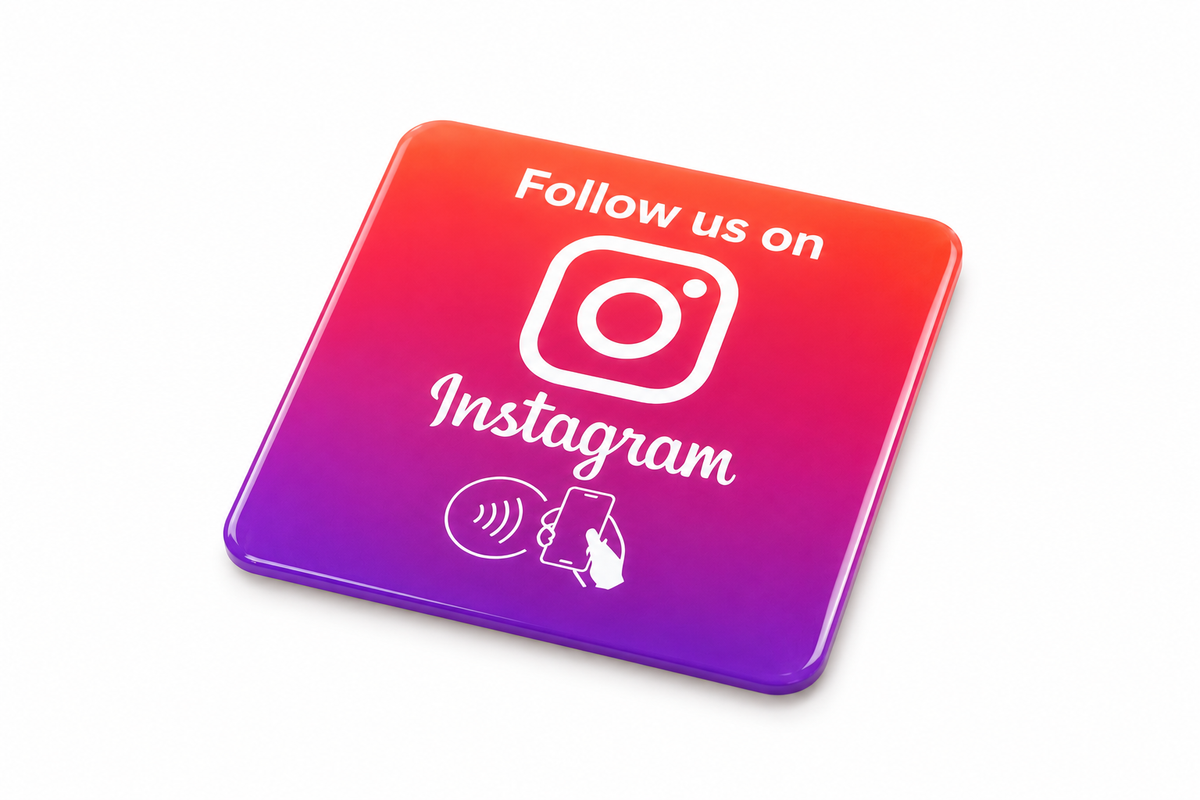 Instagram NFC-Kaart plakzijde