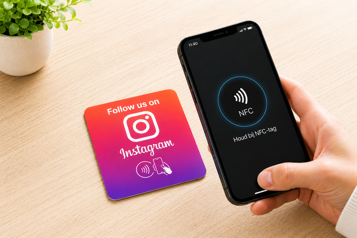 Instagram NFC-Kaart plakzijde