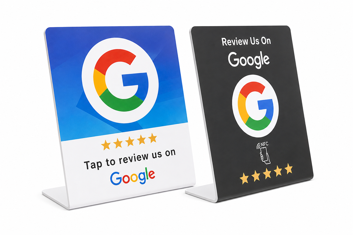 Google review NFC-kaart tafelstandaard