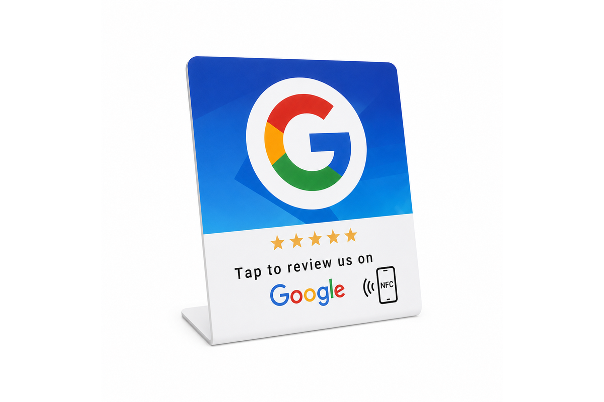 Google review NFC-kaart tafelstandaard