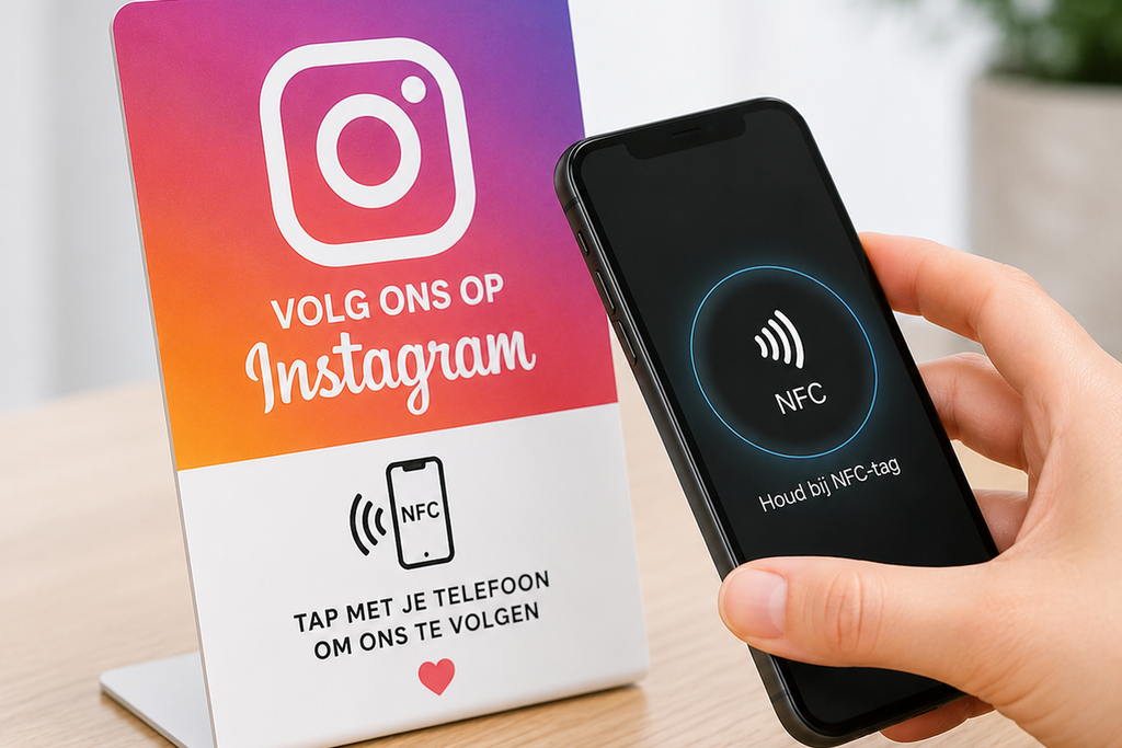 Instagram NFC-kaart tafelstandaard