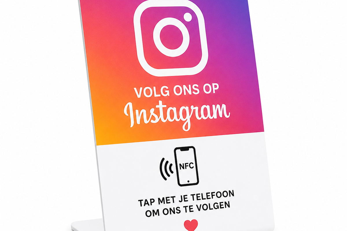 Instagram NFC-kaart tafelstandaard